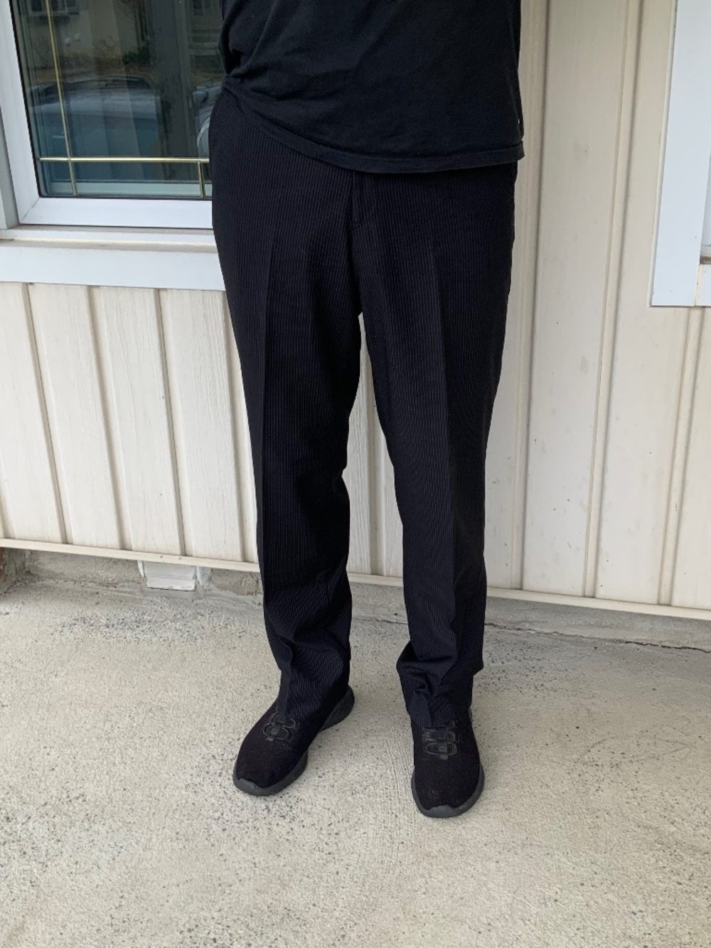 men’s dress pants, size 32, colour black with stripes